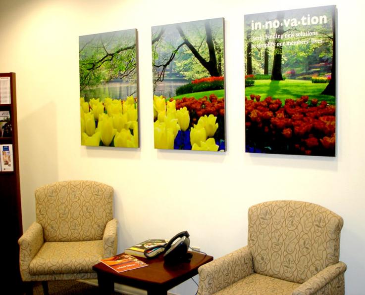 Granite State Credit Union (GSCU) lobby panel design