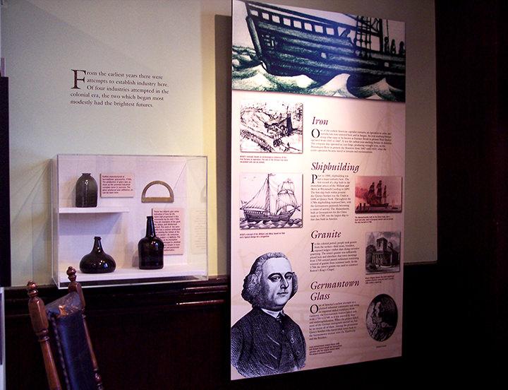 Quincy History Museum at Quincy Historical Society shipbuilding exhibit design text panel