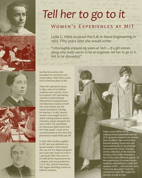 Women at MIT wall panel display